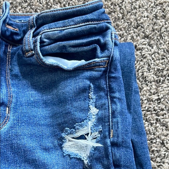 American Eagle Outfitters Ripped Blue Skinny Jeans - Picture 6 of 8